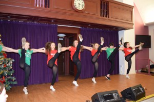 00020Alva Christmas Fayre '15 - Alva Academy Dancers high  kicks  