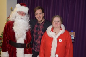00090Alva Christmas Fayre '15 - Stevie with Mr & Mrs  Claus  